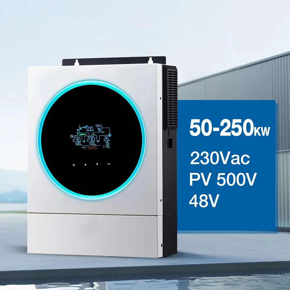 50kw 100kw 150kw On Grid 3 phase Hybrid Inverter Solar Inverter With Mppt Controller Battery All In One System Industry Commerce