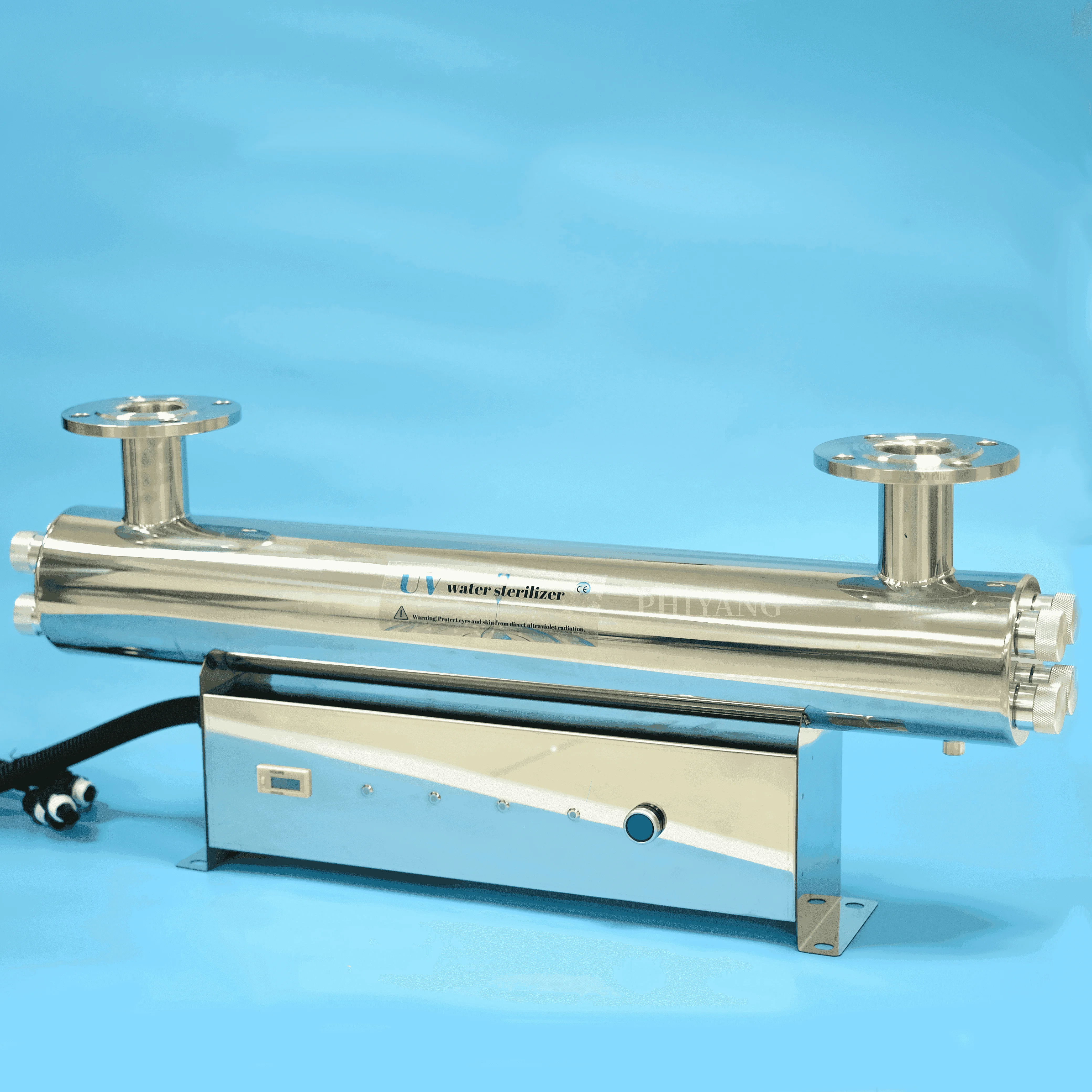 304ss UV Water Sterilizer 254nm UVC light 320w 30T flow rate for aquaculture pure water