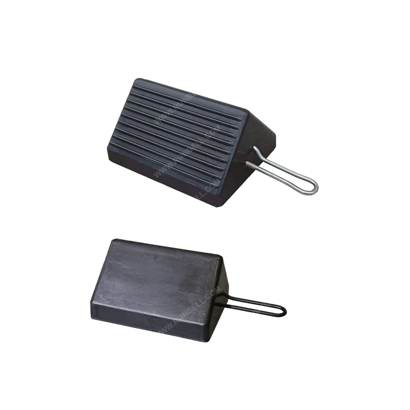 Heavy Duty Rubber Wheel Chock with Handle, 10 x 8 x 5 Inch, Reinforced Oil Resistant Rubber, Easy Access Storage and Usage