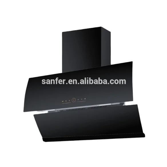 Auto Rise Glass Panel Easy Clean Elegent Kitchen Hood