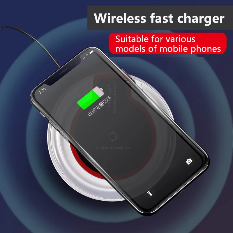 
2020 Wireless Charger New Product 5W Fast Wireless Charging Pad For Smartphone For Iphone And Android Phone Charger Dropshipping 