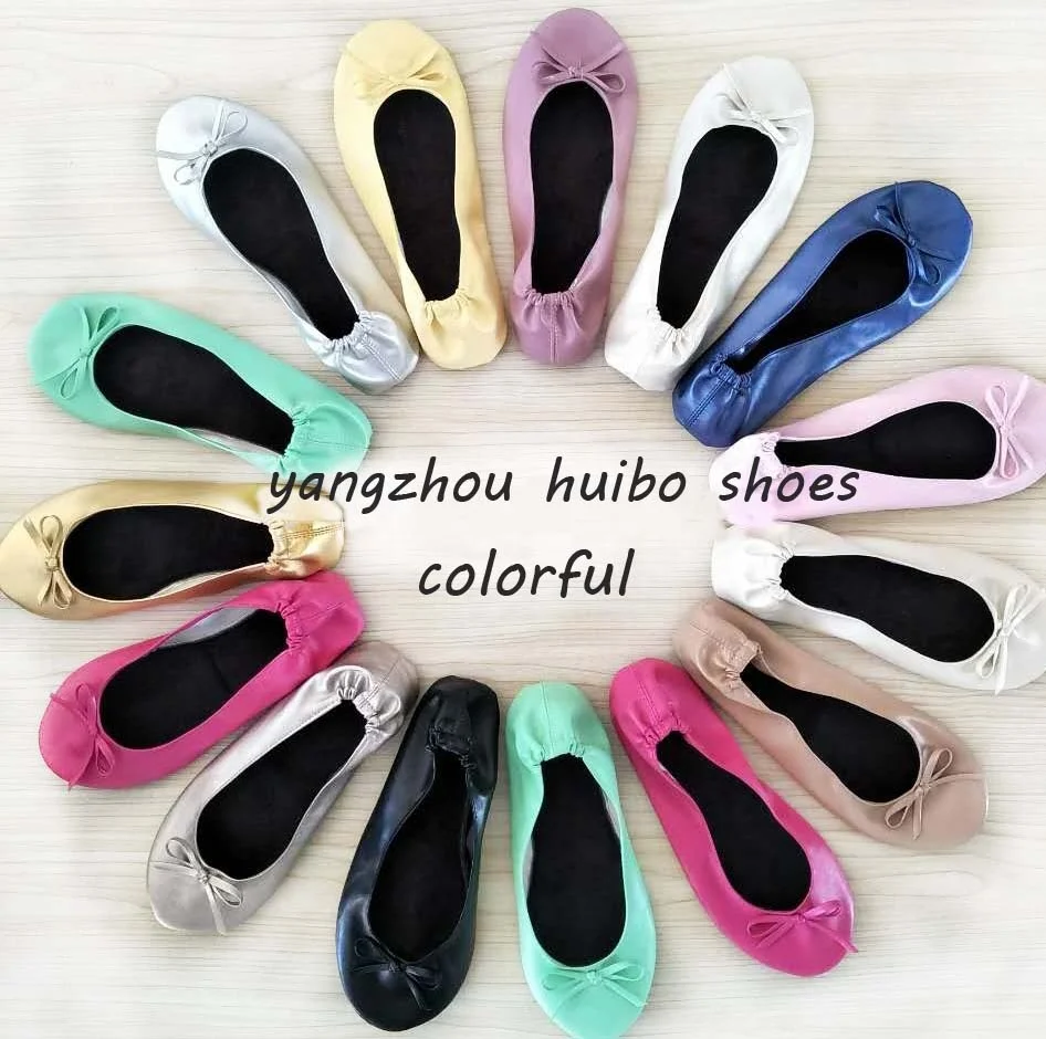 women colorful ballet flat foldable shoes two piece thick of outsole shoes