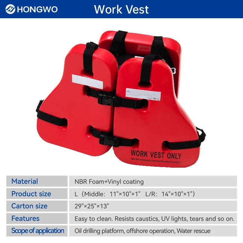 Oil Drilling Platform Life Jacket Kids Adults NBR Vinyl Dipping Foam Water Operation Three Piece Life Work Vest