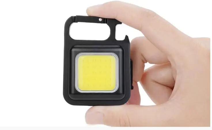 Wholesale New multi-function Magnetic flashlight USB Type-C charging light COB keychain flashlight with bottle opener