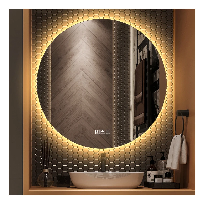 
Decorative Wall Mounted Round Smart Bathroom Mirrors With Led Lights 