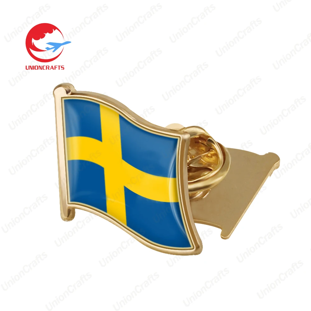 Wholesale American National Flag Enamel Cross Pin Customized Metal Country Sweden Usa Israel Palestine Map Flag Lapel Badge Pin