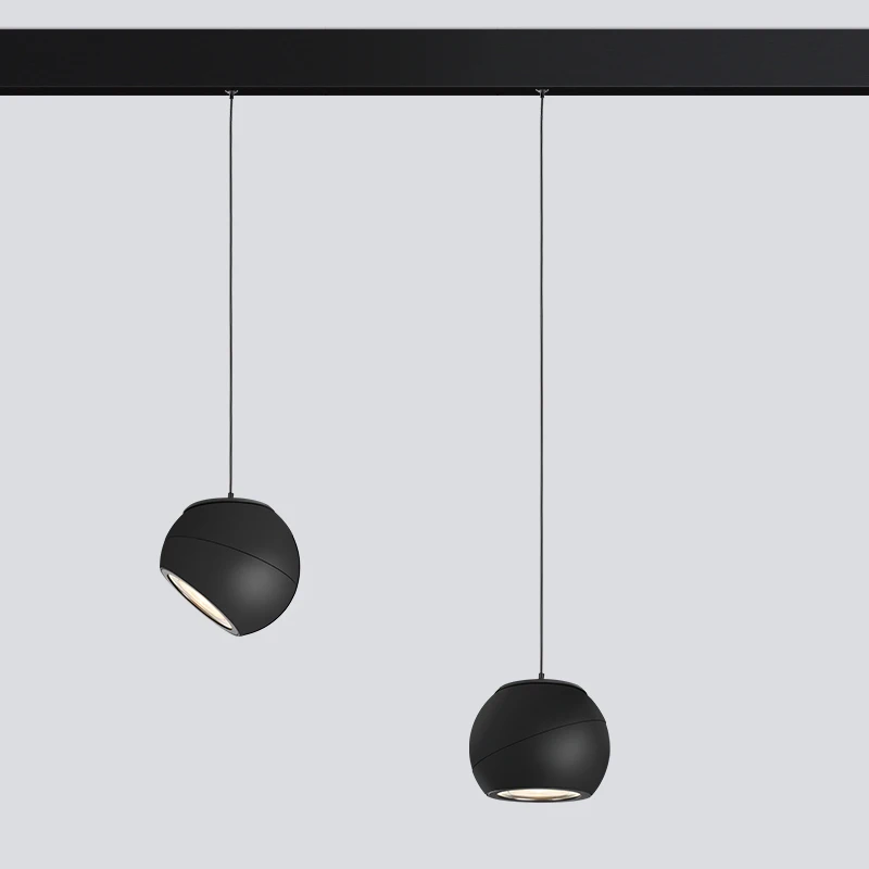 High Quality Aluminum 12W LED Spotlight  Rotatable Ball Shape Pendant Lamp  48V Magnetic Track Light For Indoor Decoration