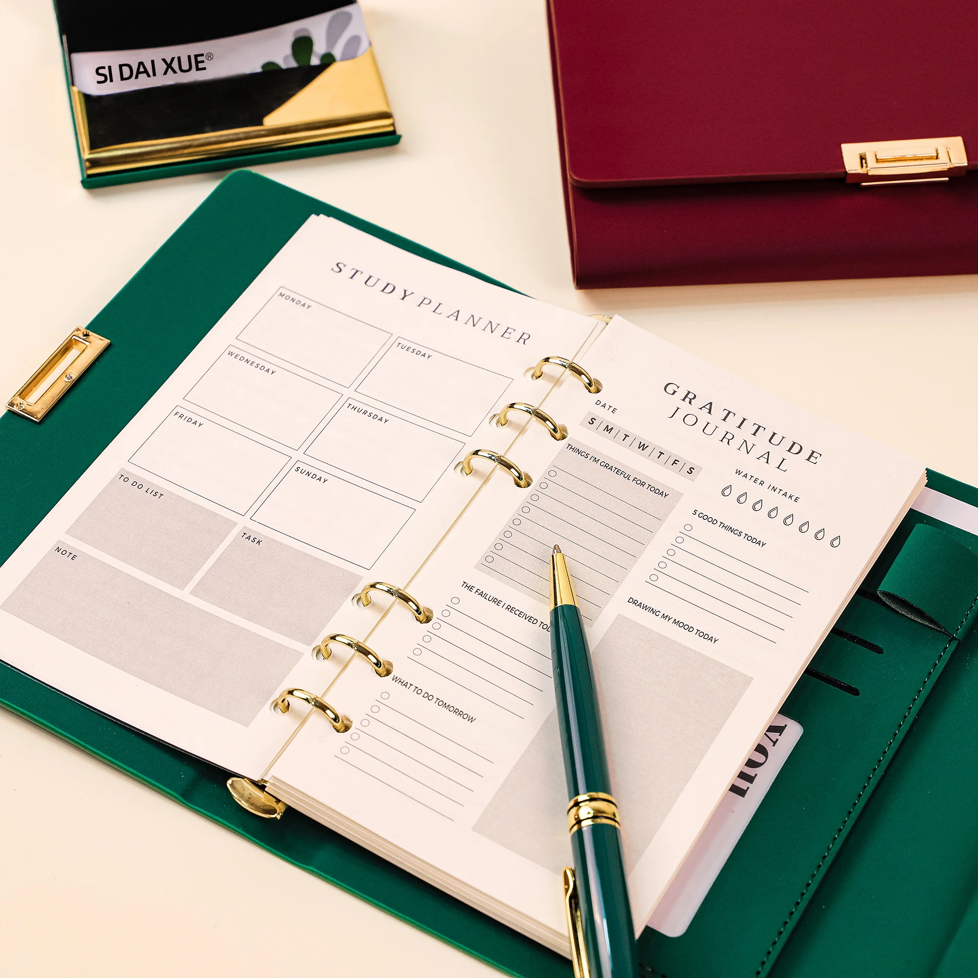 Life Journal and Pen Gift Set  Vegan Leather Journal with Pen Diary for Women or Men Hardcover Fancy Notebook Gift Set