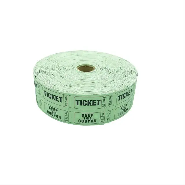 Double Raffle Ticket Roll 2000 Tickets Per Roll,Red, Blue,Green,Yellow