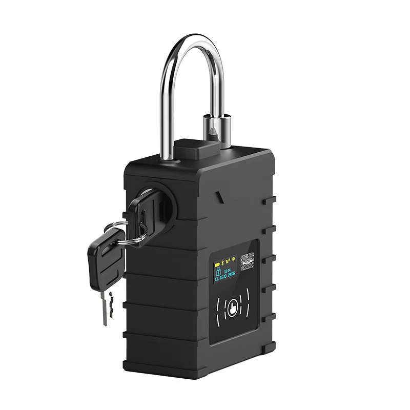 Electric door lock with unlock/lock alarm BT/GPS/NFC/RFID digital padlock