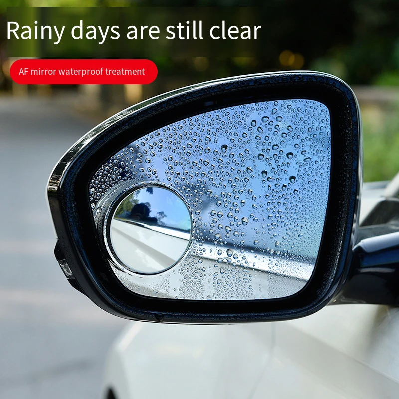 2PCS HD Car Round Frame Convex Blind Spot Mirrors Wide-angle 360 Degrees Adjustable Suction Cup Clear Rear Auxiliary Mirror