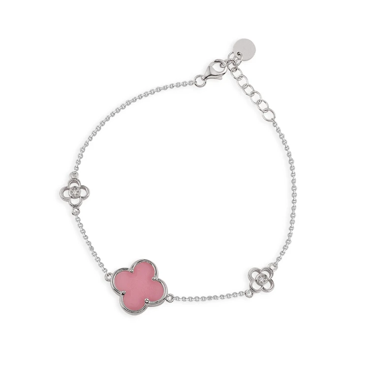 Женский браслет Модный Чистый Розовый 4 листа клевера керамические ювелирные изделия браслеты