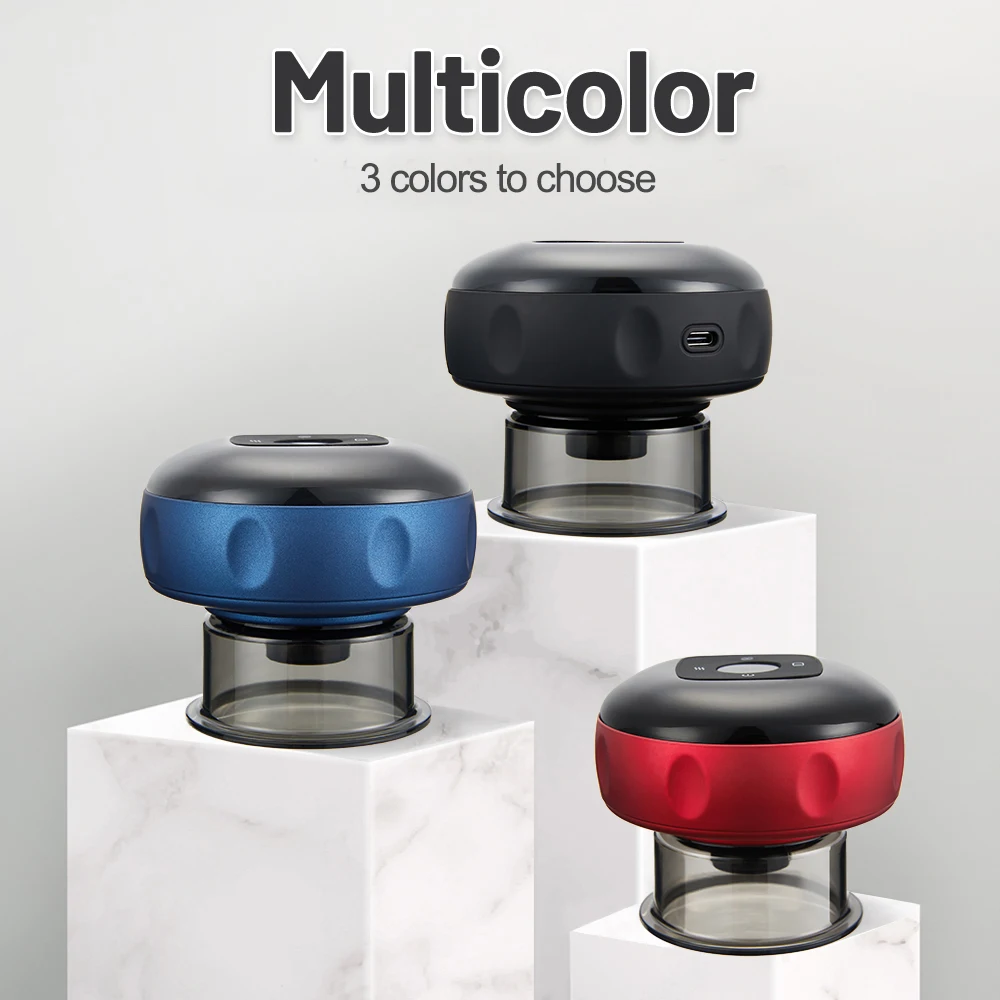 2023 New Arrival Smart Massage Therapy Electric Cupping Machine Body Customized Logo Ce Glass Rubber Vacuum Cupping Face Massage