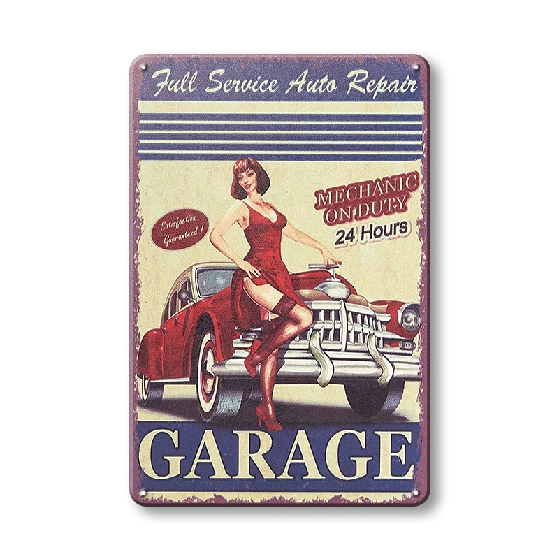 High quality metal tin sign Emboss Enamel vintage garage decorative poster retro metal tin plate plaque classic motorcycle car