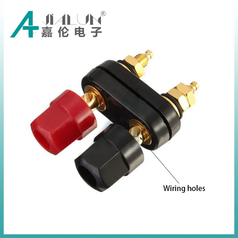 JIALUN Gold Plated Brass Binding Terminal Dual 2-Way M5 Binding Post Power Amplifier