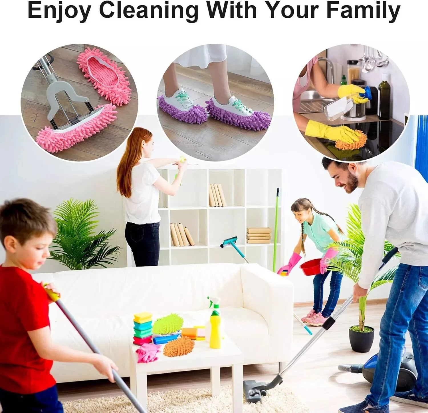 Chenille Mop Slippers Lazy Floor Foot Socks Shoes Home Clean Shoe Cover Cleaning Dust