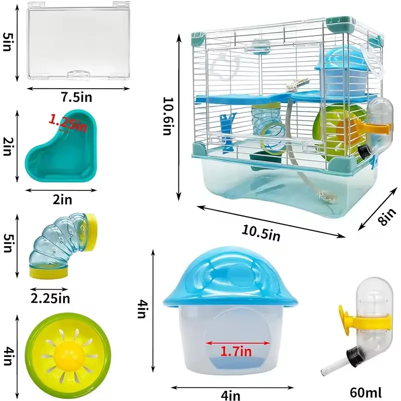 Joysing Hamster Cage Large Space Castle Cage Golden Bear Full Hamster Cage