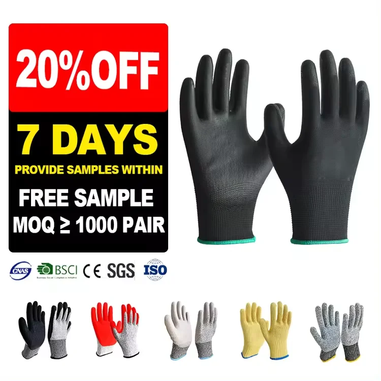 Sunnyhope SAFETY 13g nylon pu gloves truck driver general garden gloves & protective gear glove
