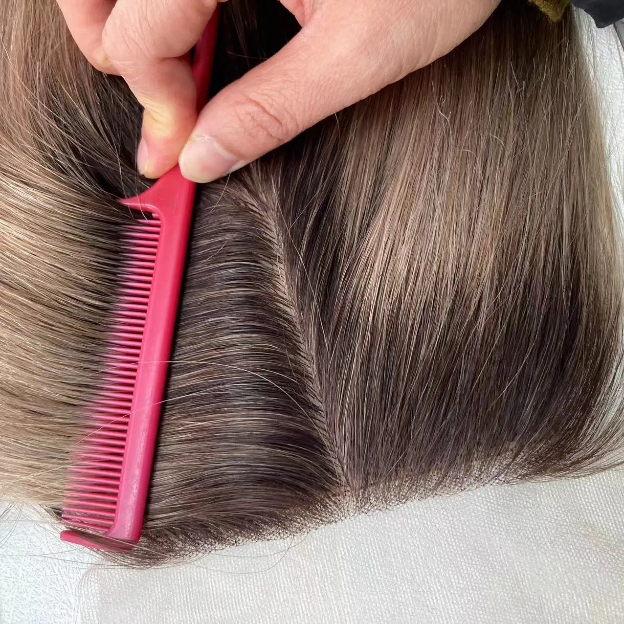 Ready To Ship Silk Base Closure European Russian Virgin Human Hair Mesh integration Lace Fabrics For Hair Loss Mesh For Hair