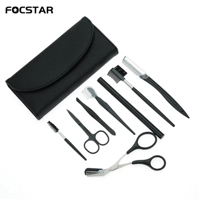 Focstar для девочек от 5 до 8 лет штук бровей Триммер стрижки животных комплект карандаш бритвы Ножницы триммер Расческа из искусственной кожи чехол