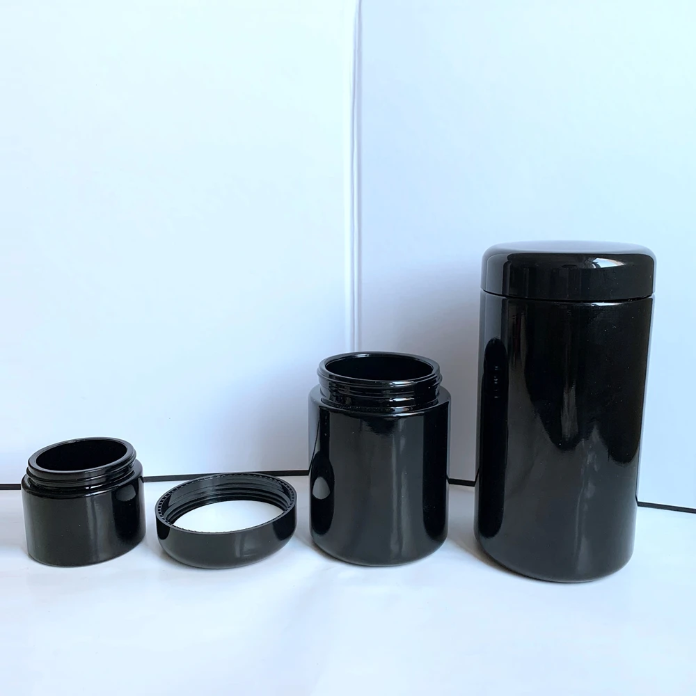 Hygrometer moisture Thermometer cover 500g 80g 250g Hay drugs flower jar uv black glass bottle jar