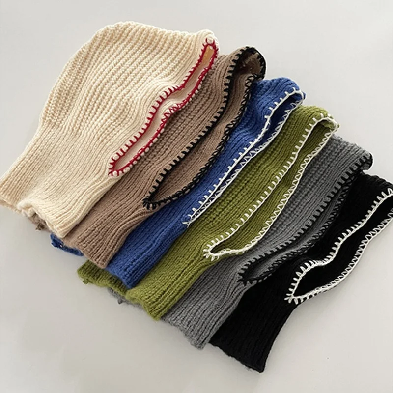 Wholesale Winter Fashion knitted beanie hat ladies balaclava Hat Winter Warm Ski Mask Pullover Cotton Knitting Hooked Hat