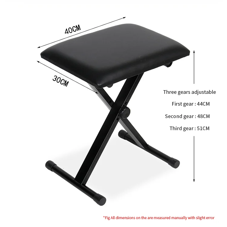 chinese factory OEM Music Stool Keyboard Stool Adjustable Height X-Style folding keyboard Piano Bench Padded Seat