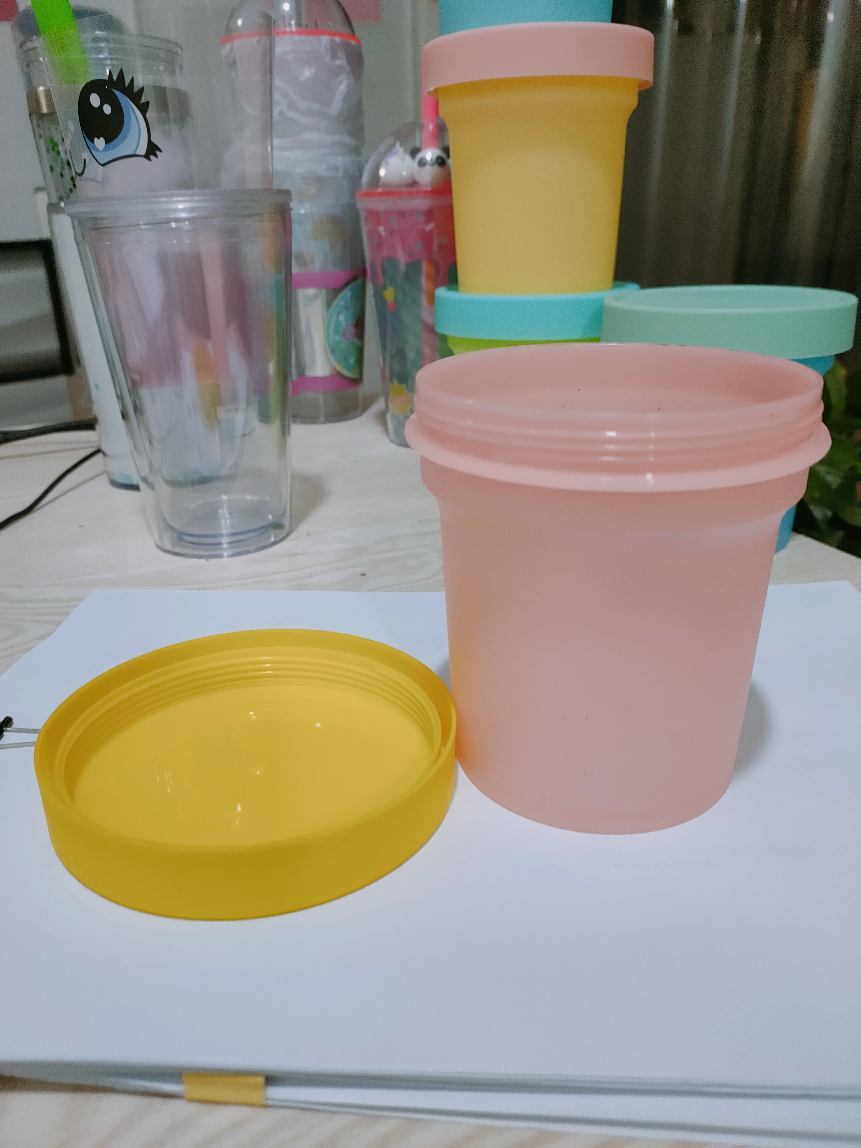 Magic Reusable Cold Cups with Lids and Milk Cup color change Ice Cream Cup