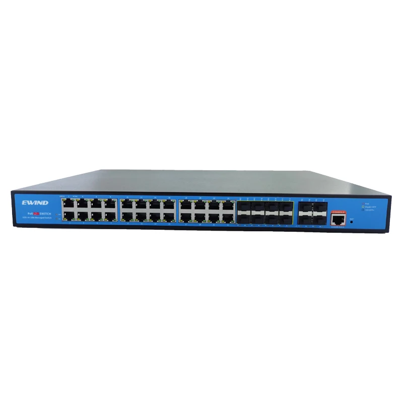 Управляемый Ethernet-коммутатор L2 + 8 * GF SFP-коммутатор гигабитный 24 порта промышленные POE
