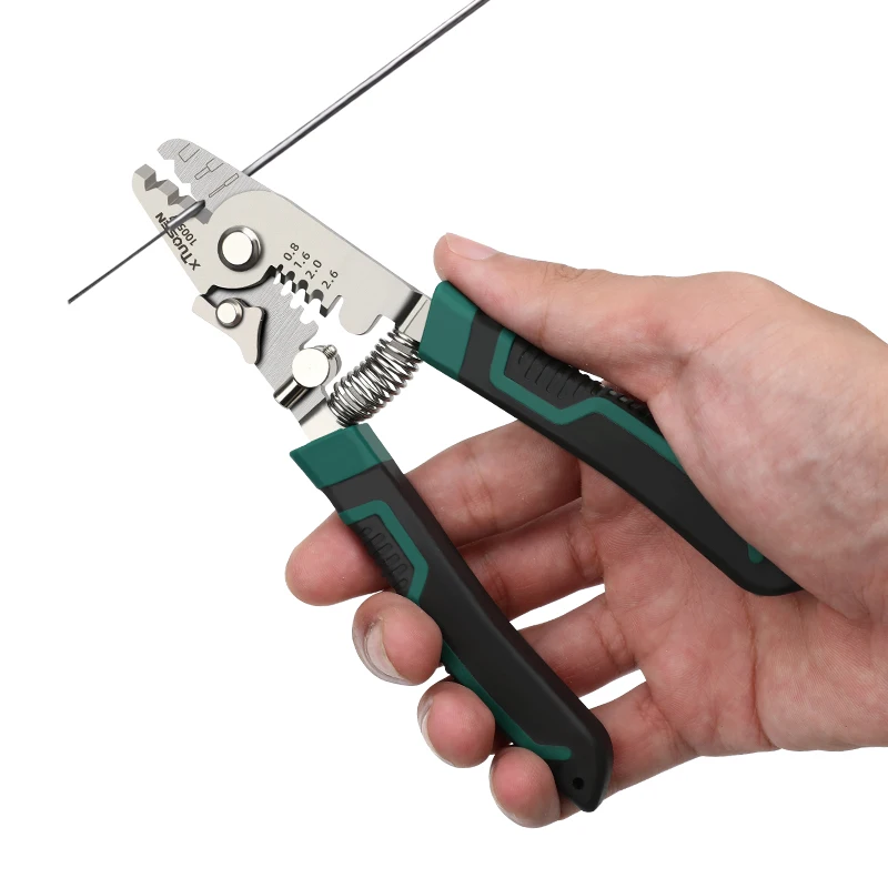 High Carbon Steel Three-Finger Diagonal Pliers Fiber Optic Strippers Serrated Jaw Multi-Functional DIY Metric OEM Customizable