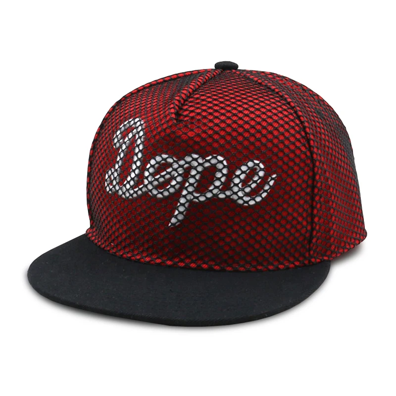 New Trend Net Cover Snapback Cap Fashion 3D Embroidery 5 Panel Two Tone Sports Gorras Hip Hop Hat