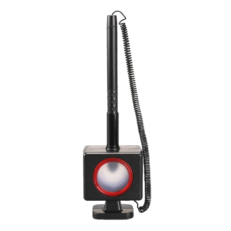 Светодиодная гелевая ручка для бизнеса Черная настольная подставка с цепочкой и держателем офисной ручки на клейкой