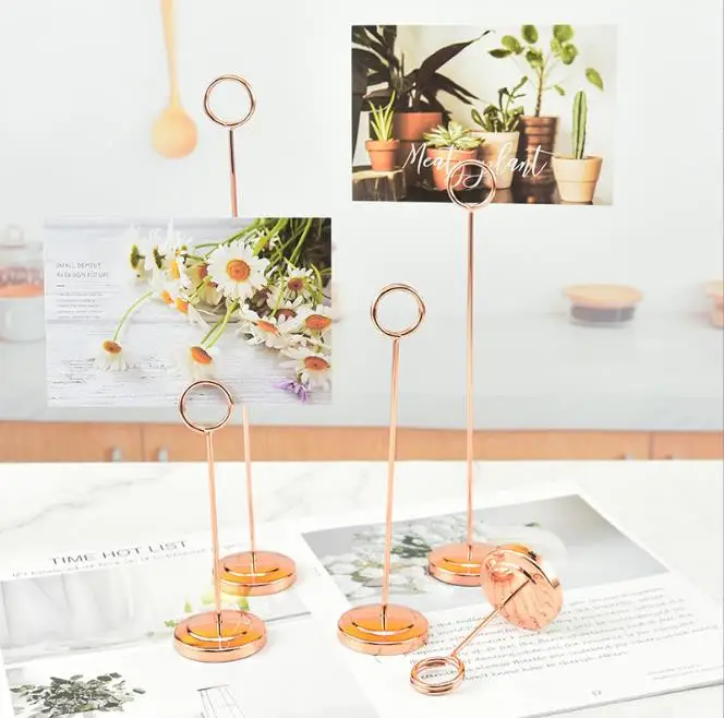 Hot Sale Table Stand Card Display Menu Holder Place Card Harp-Clip Number Holder Stainless Steel For Restaurants Weddings 20.5cm