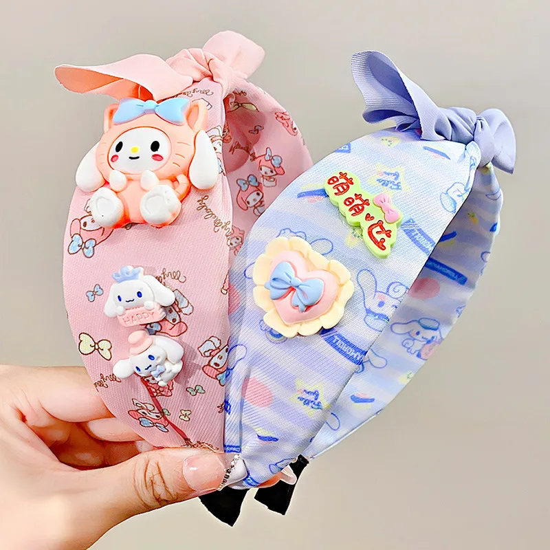 Новое поступление Kawaii Sanrioed Детская повязка на голову Kuromi My melody Cinnamoroll аниме заколка для волос девочек аксессуары подарки