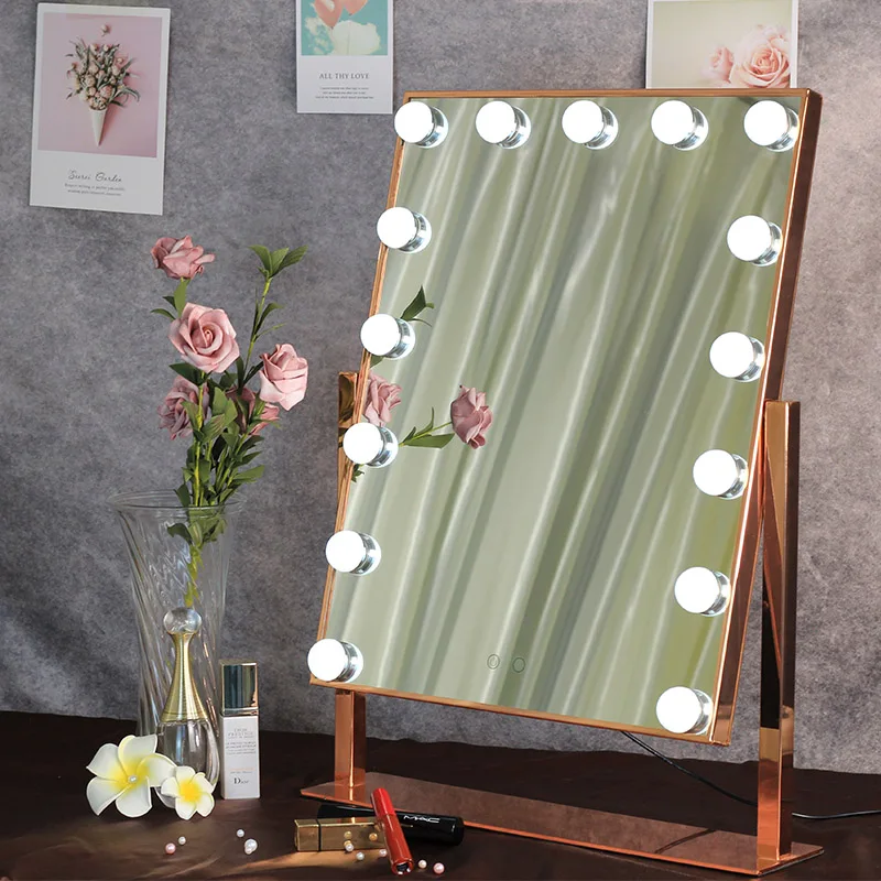 Factory Hot Sale Bohemian Light Round Hollywood Makeup Mirror With Led lights