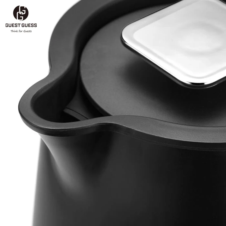 Guest Guess Brand High Quality Black Color 1.7 Litre Hotel Apartment Use Electric Hot Water Kettle With Temperature Control