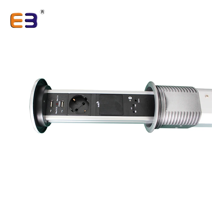 with 1 x Schuko socket and 2 x USB port Desktop Pop up PDU