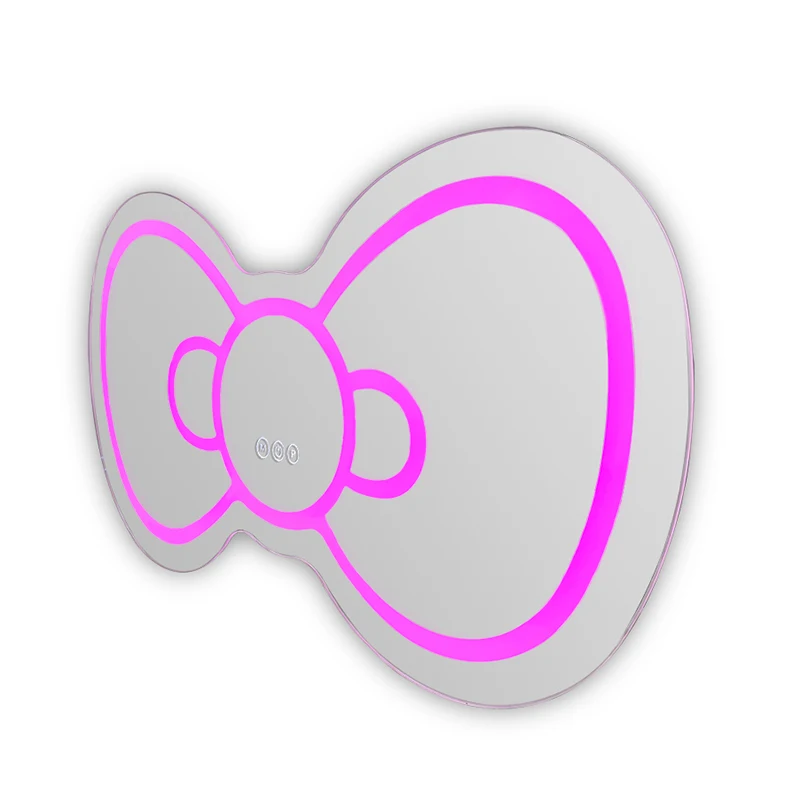 Бело-розовое декоративное зеркало для макияжа Hello Kitty Bow @ со светодиодной подсветкой