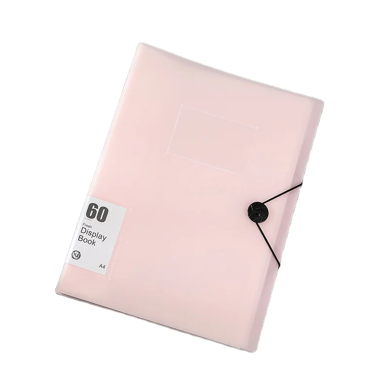 factory direct price A4 frosted functional PP display book 20 pockets clear data book