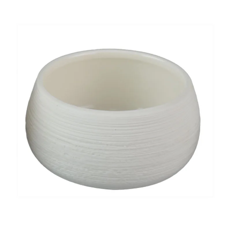 
Brushed white candle ceramic jar with wooden lid in set 