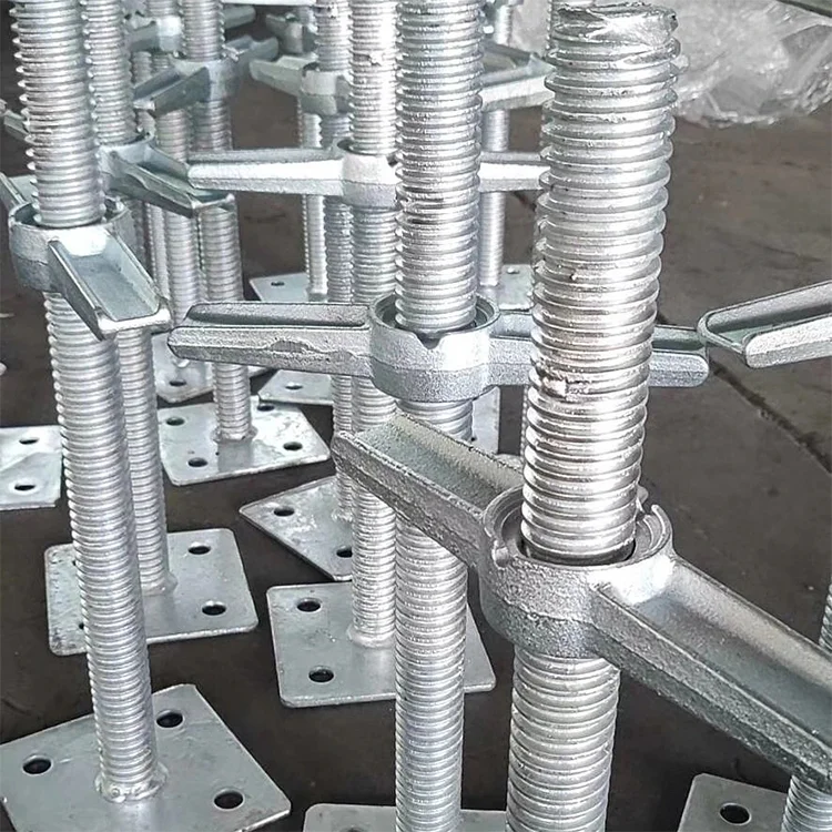 Galvanized steel pipe prop formwork base jack and u jack for scaffolding