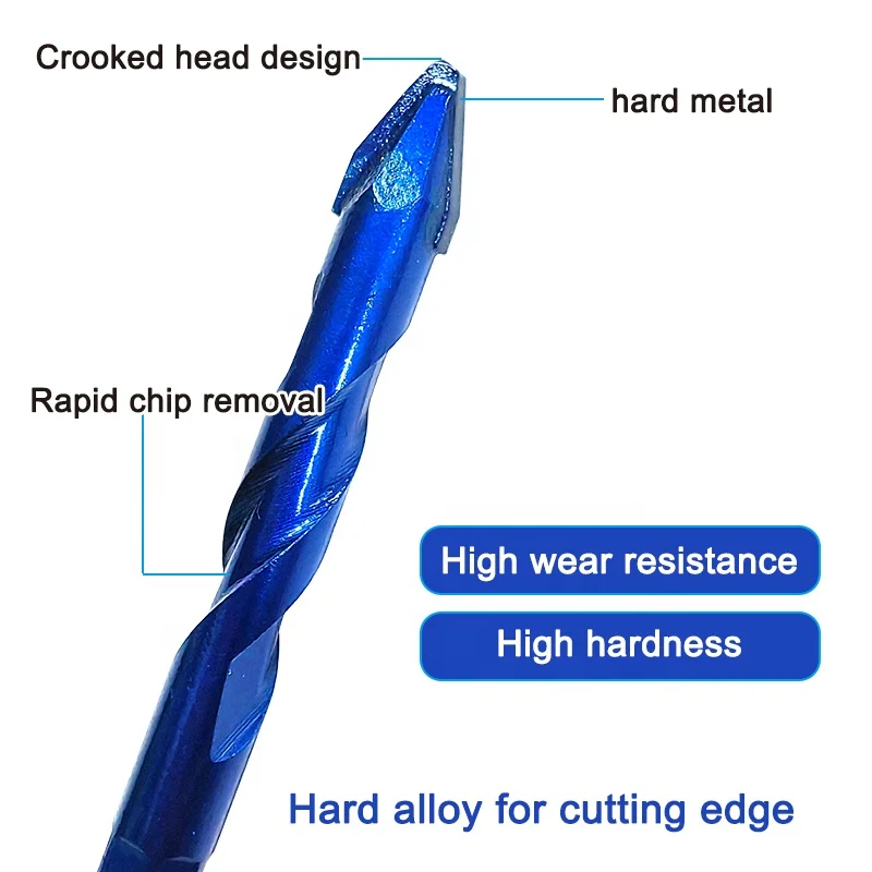 Multi functional hexagonal handle eccentric drill ceramic stone rock board all ceramic dry drilling tool set