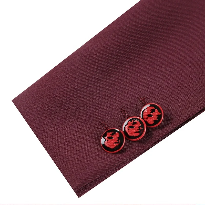 Костюм для мальчиков винного цвета однотонная Студенческая Униформа тканевая Металлическая пуговица с вырезом на лацкане Детская одежда Детский костюм комплекты одежды для мальчиков