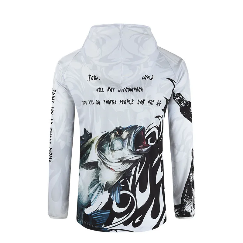 Custom Fishing Clothes Anti UV UPF50+ Fishing Hoodies Long Sleeve Breathable Quick Dry Sublimation Fishing Shirts
