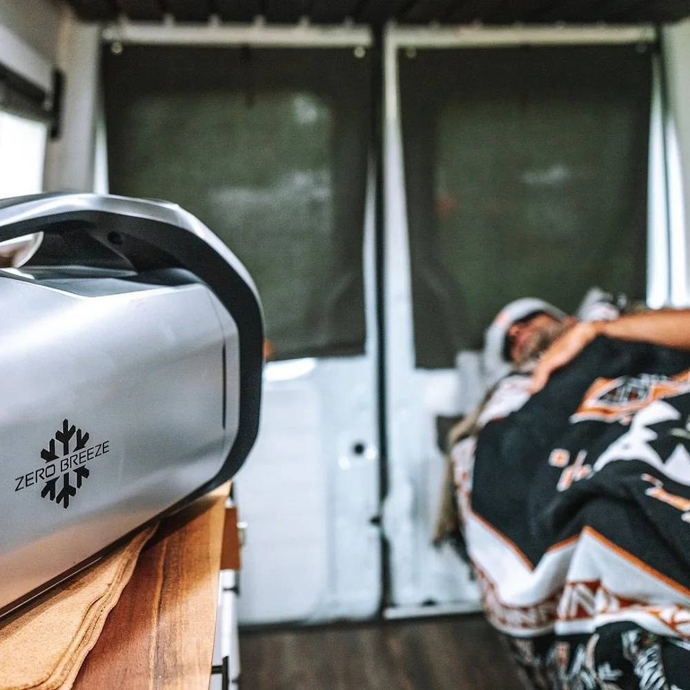 Factory Price Zero Breeze Portable Air Conditioner DC 12V 24V Rechargeable Solar Power Battery Portable Fan for tent camping