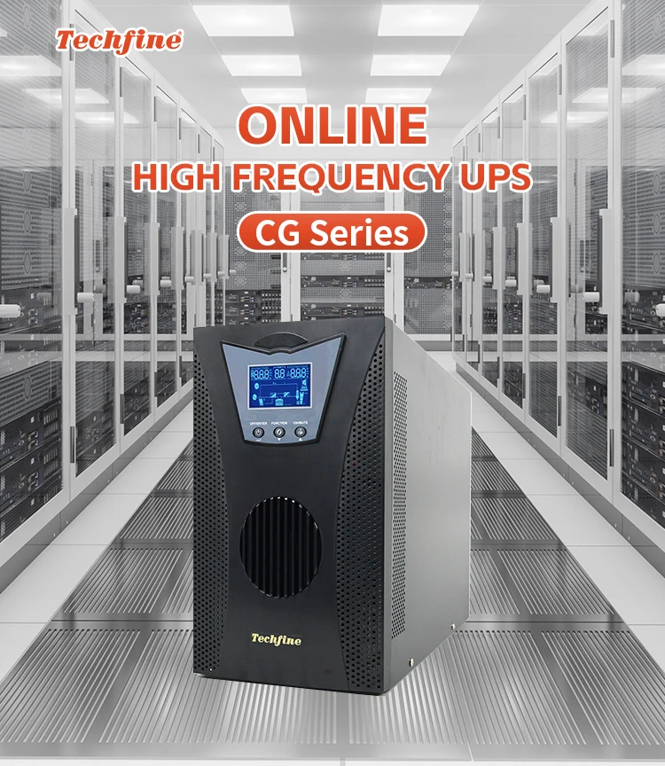 Techfine Uninterruptible Power Supply 3KVA 2400W 72V Online apc UPS with battery inside LCD display