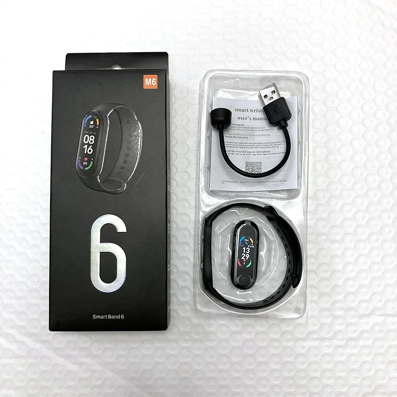 
Смарт-часы M6, браслет, фитнес-трекер, артериальное давление, пульсометр, монитор артериального давления, водонепроницаемый 