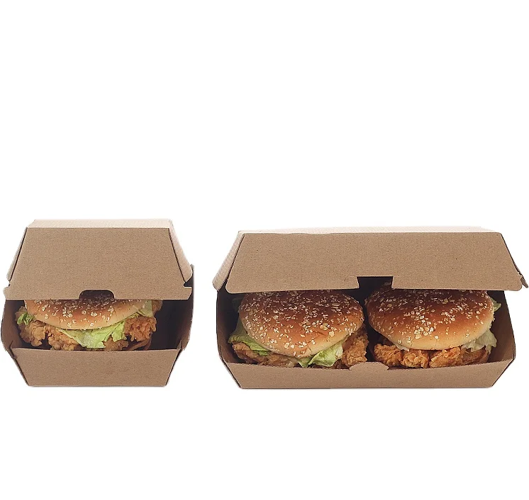 Food Grade Kraft Paper Folding Burger Box