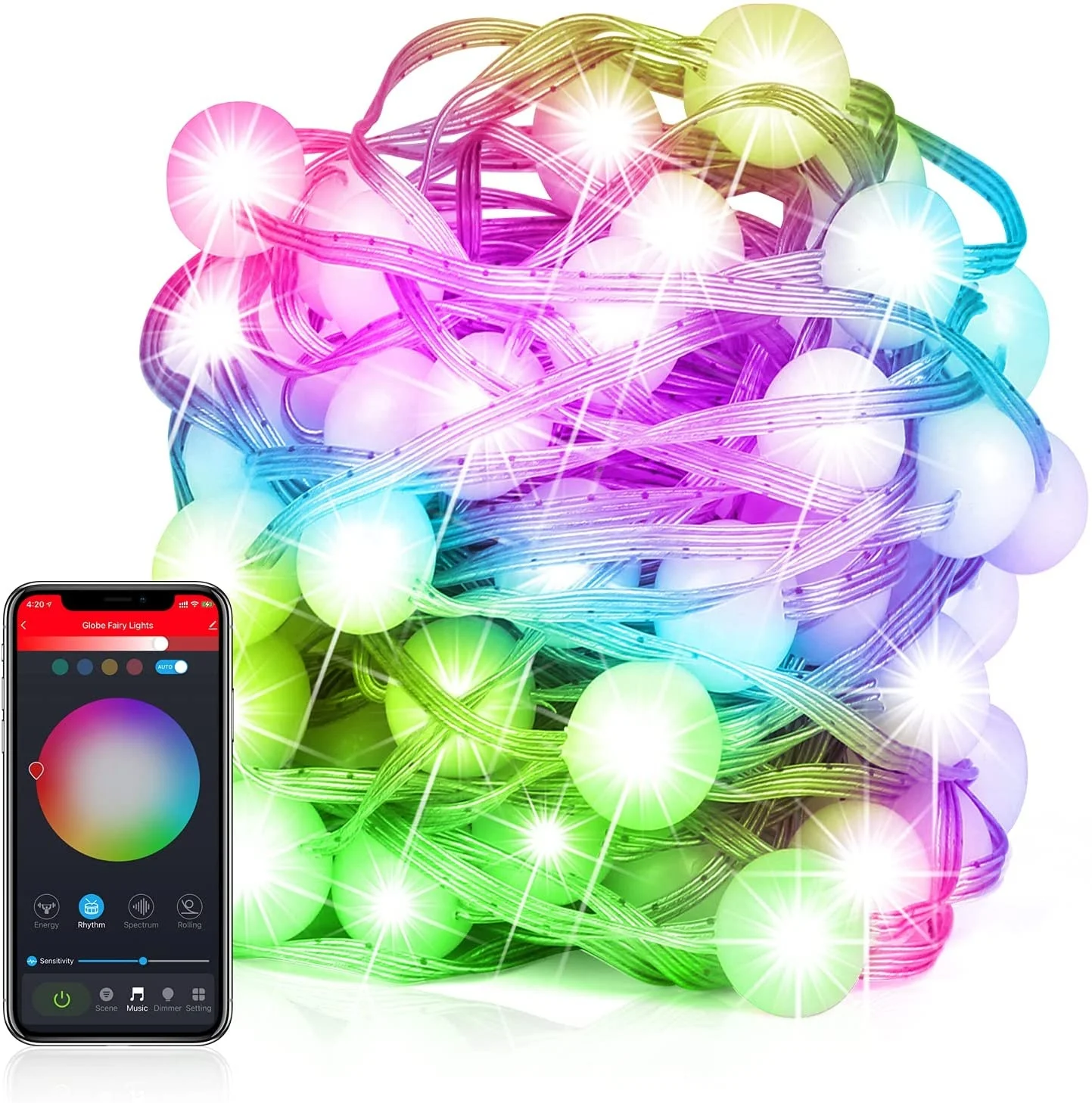 Usb-фея с управлением через приложение рождественские мигающие огни умные постоянные Рождественские для дома