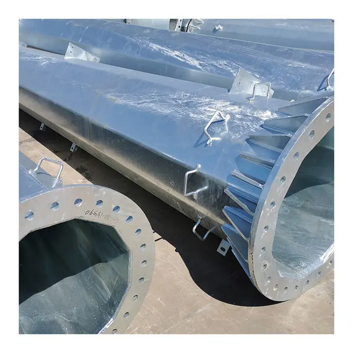 30m galvanized steel tube telecom monopole communication antenna pole tower
